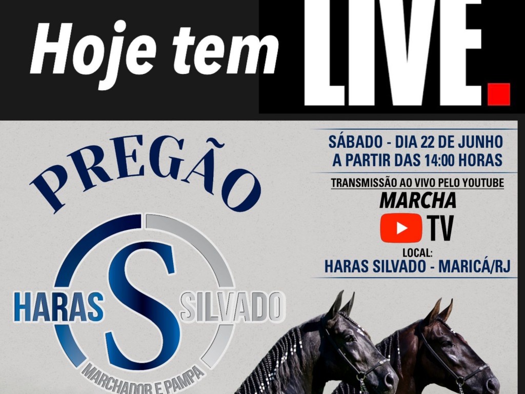 Foto: Hoje tem Pregão Haras Silvado | Dia 22 de Junho - Excelência e tradição na criação de cavalos